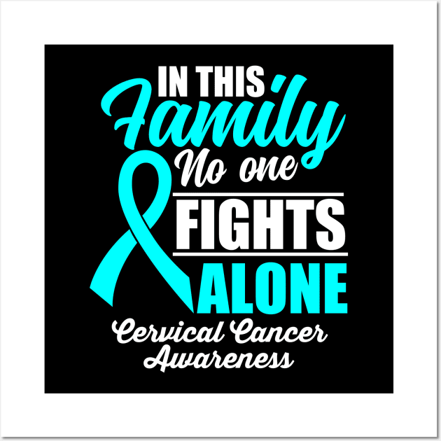 No One Fights Alone Cervical Cancer Awareness Wall Art by JB.Collection